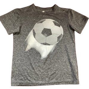 👣 5/$25 - Grey/White Athletic Tee w/ Soccer Ball Graphic